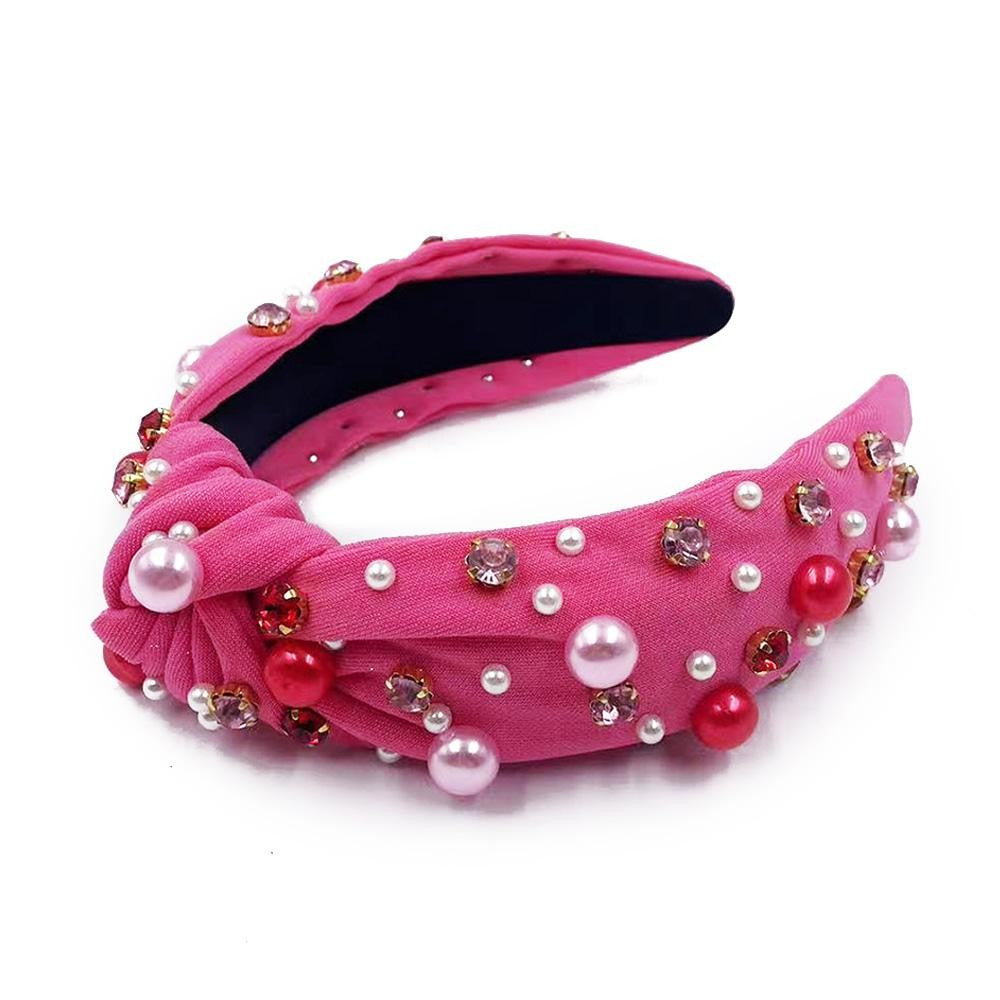 Pink Pearly Knot Headband