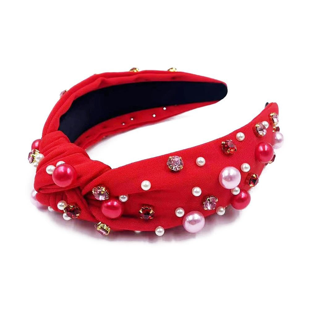 Red Pearly Knot Headband