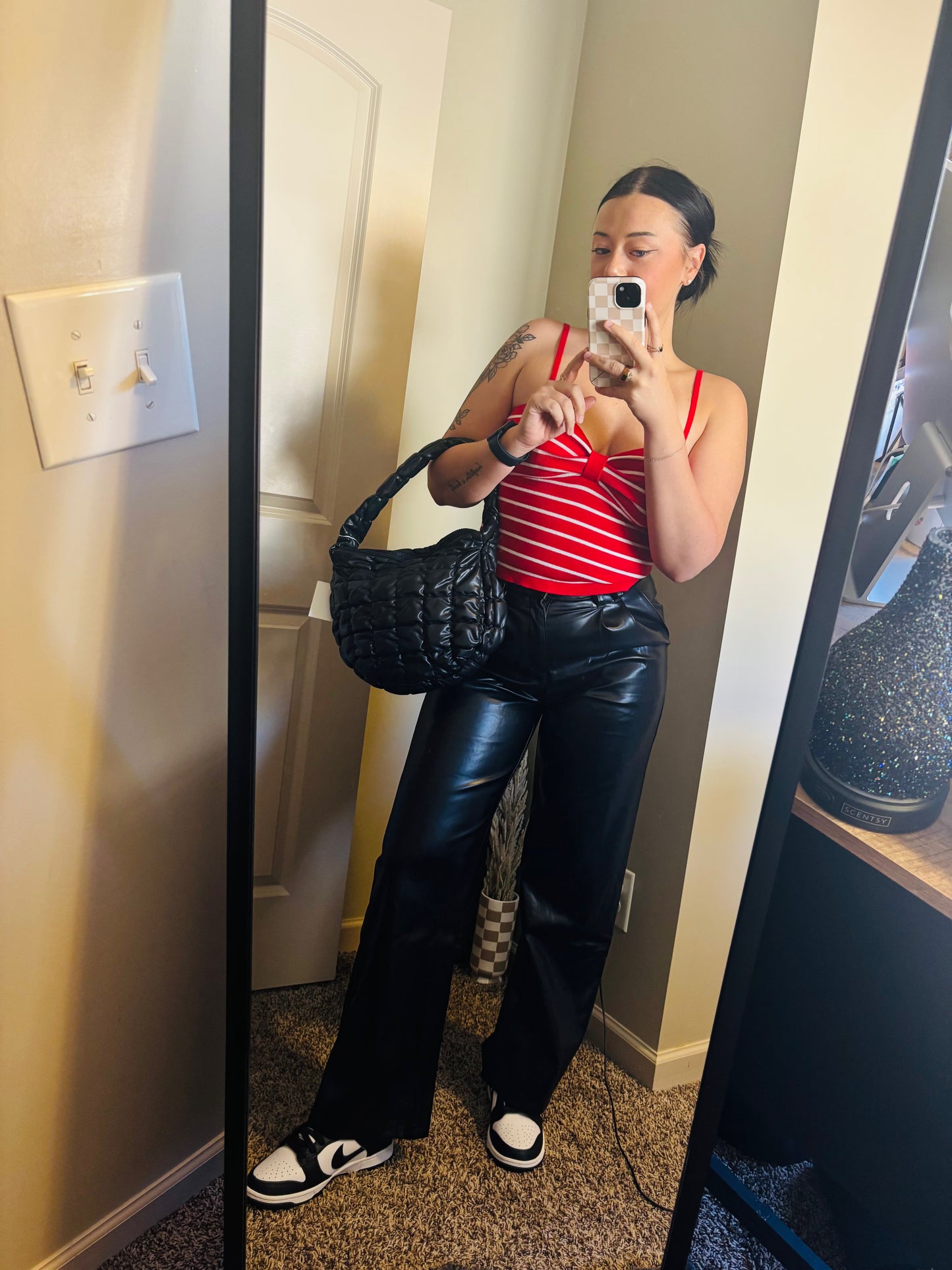 Vegan Leather Puffer Shoulder Bag