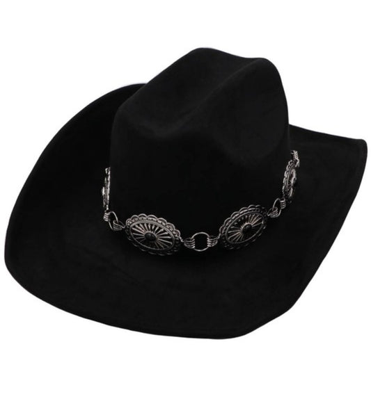 Black Buckle Cowgirl Hat