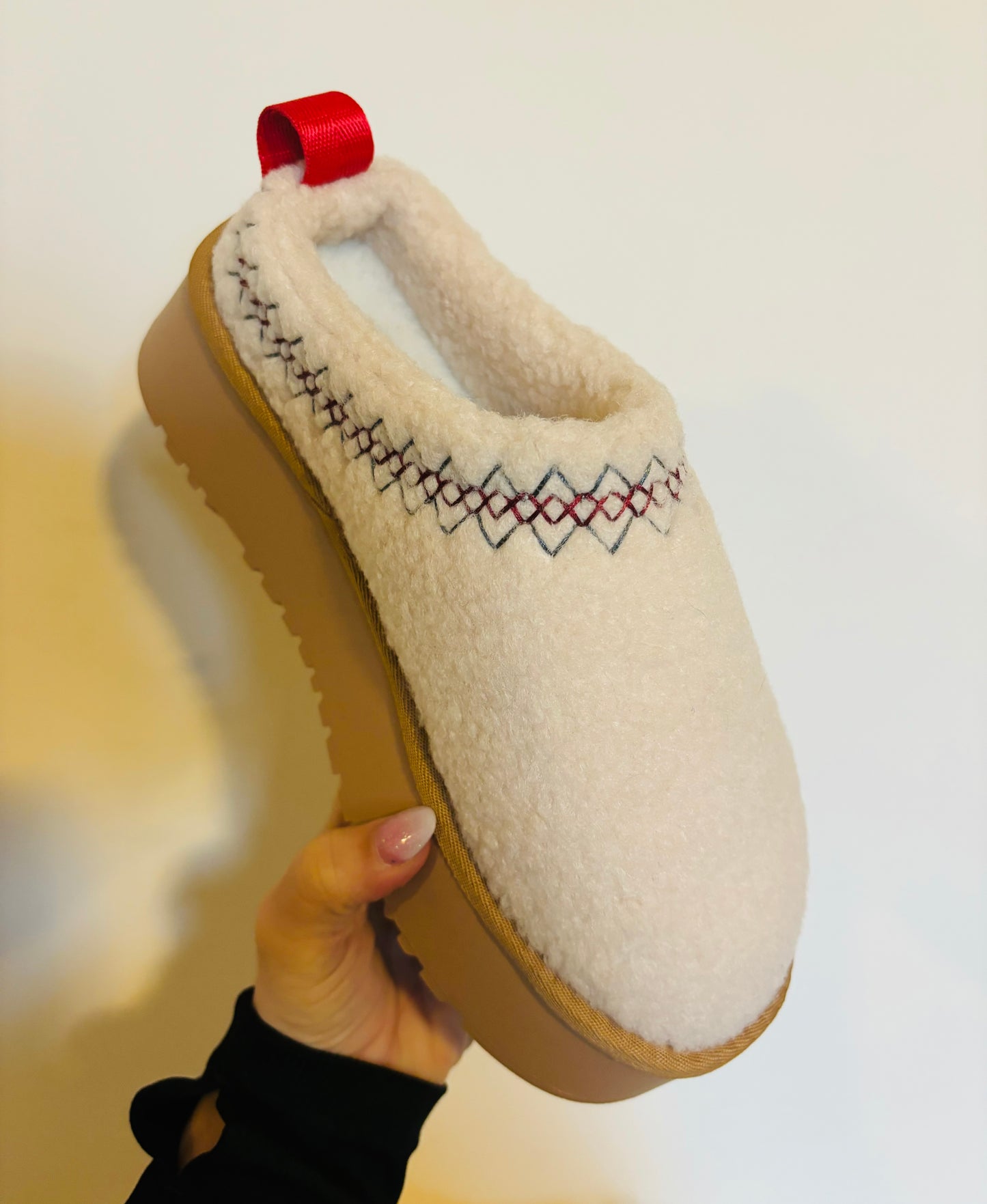 Isaac Off White Sherpa Slippers