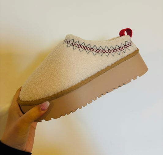 Isaac Off White Sherpa Slippers