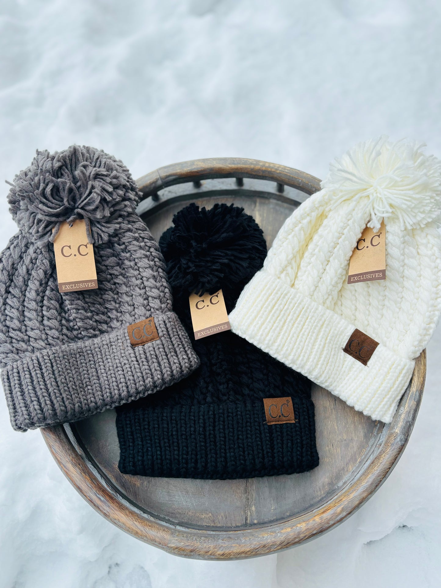 !DOORBUSTER! CC cable knit pom beanie