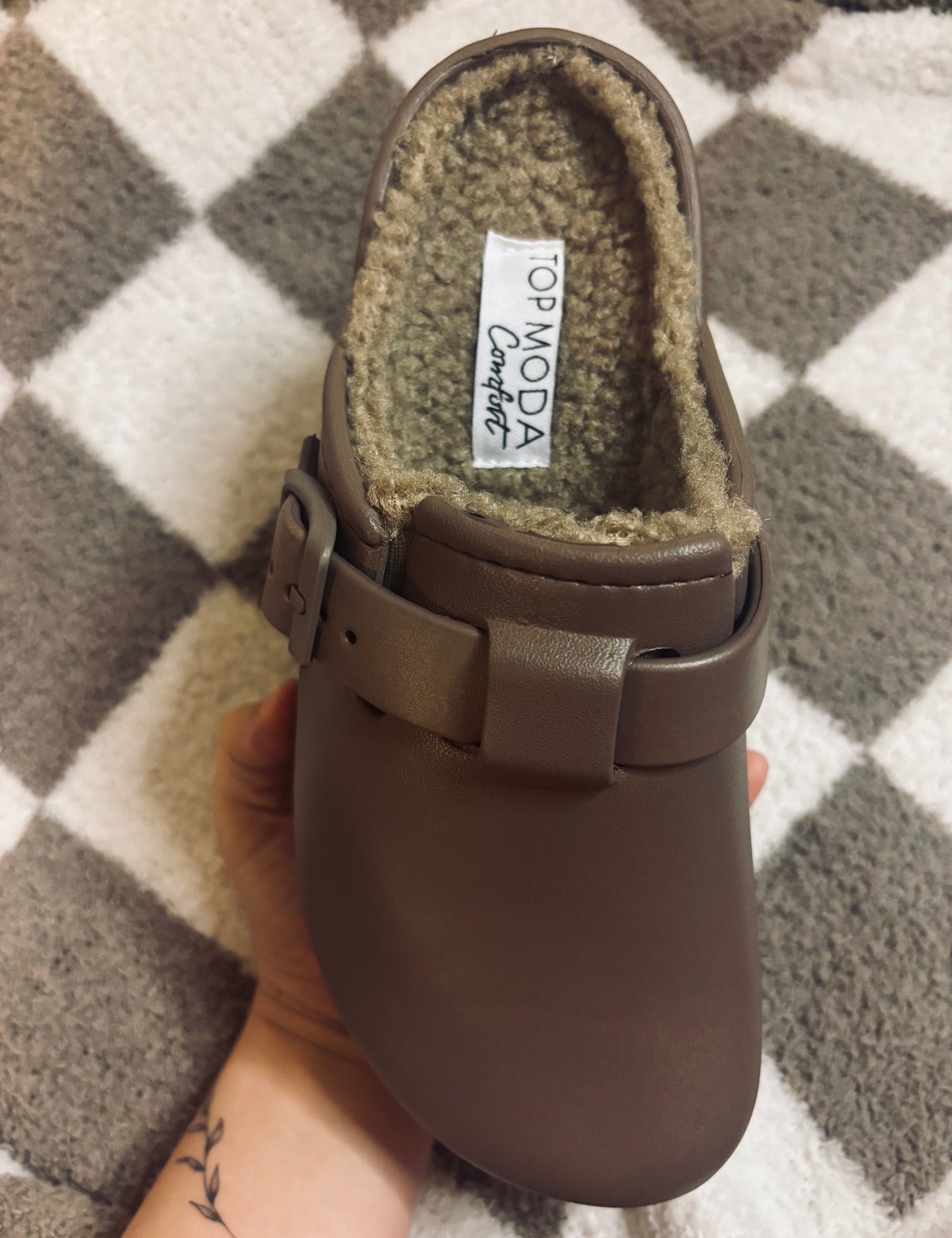 Mocha Eva Sherpa Clogs