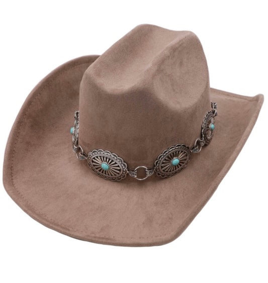 Taupe Buckle Cowgirl Hat