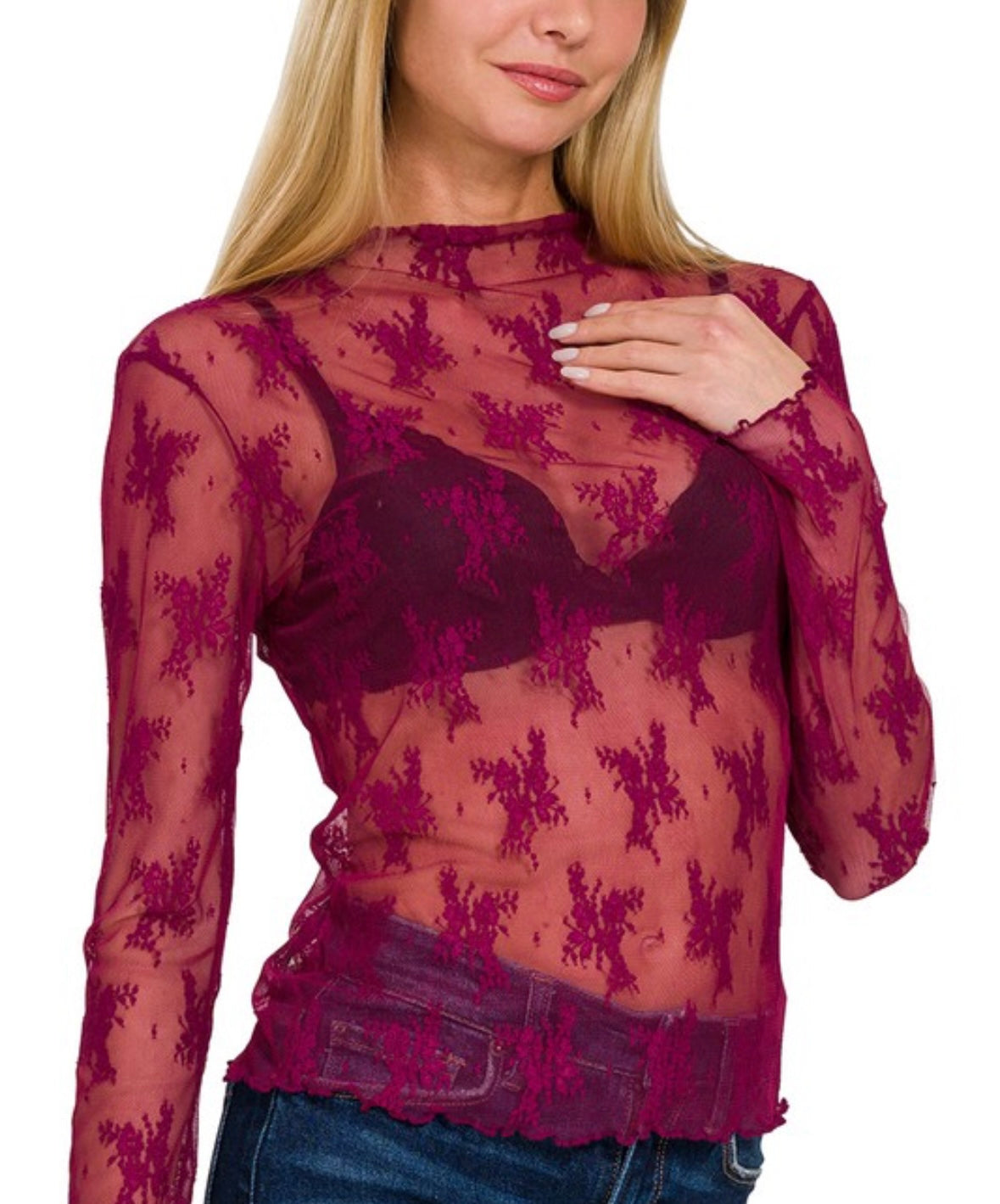 Cabernet Lace Layering Blouse