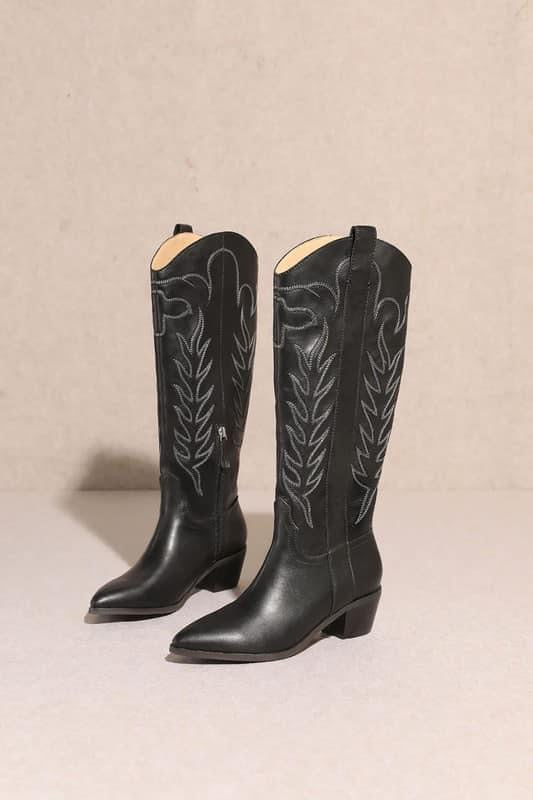 Black Staple Cowgirl Boots