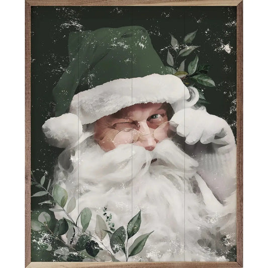 Winking Santa Canvas