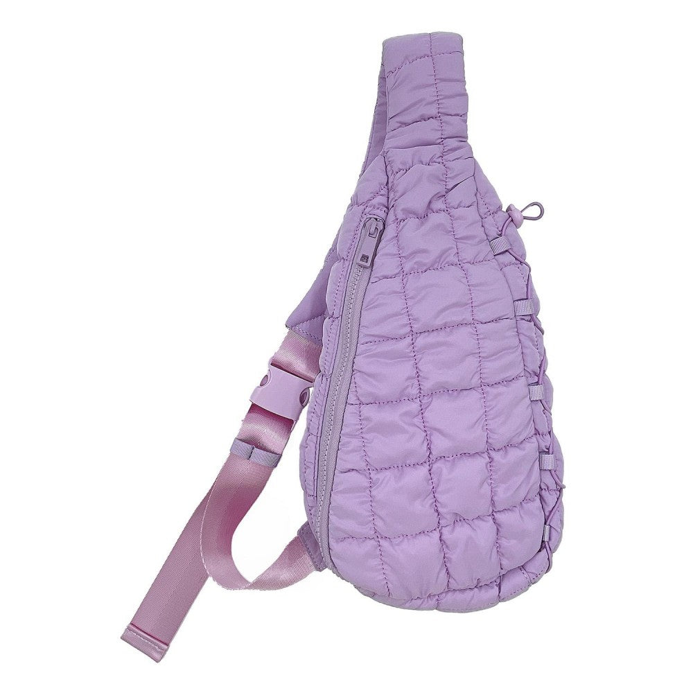 Lavender Puffer Quilted Crossbody